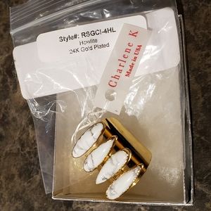 Charlene K Howlite Druzy 4 stone ring